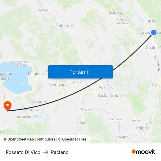 Fossato Di Vico to Paciano map