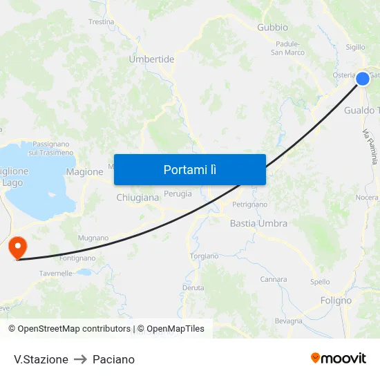 V.Stazione to Paciano map