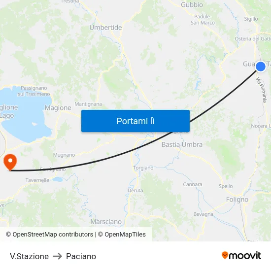 V.Stazione to Paciano map