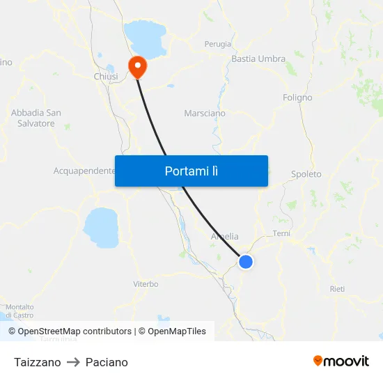 Taizzano to Paciano map