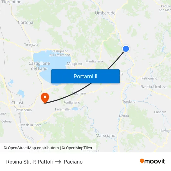 Resina Str. P. Pattoli to Paciano map