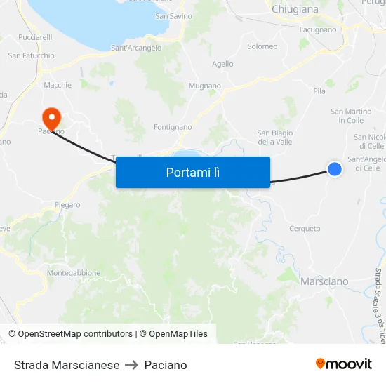 Strada Marscianese to Paciano map