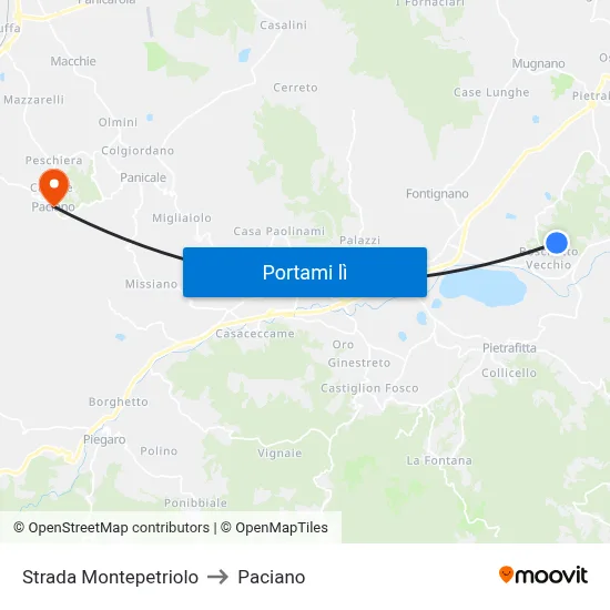 Strada Montepetriolo to Paciano map