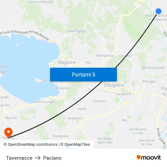 Tavernacce to Paciano map