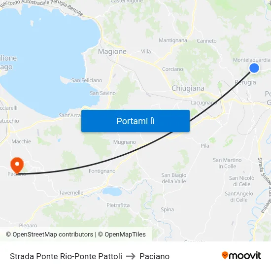 Strada Ponte Rio-Ponte Pattoli to Paciano map