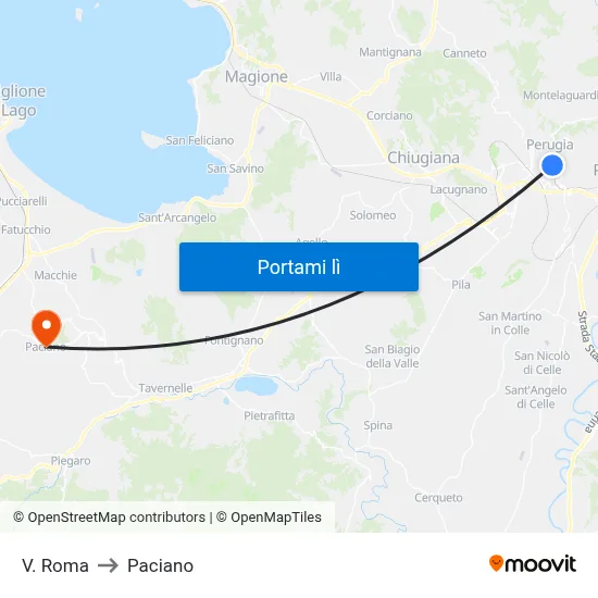 V. Roma to Paciano map