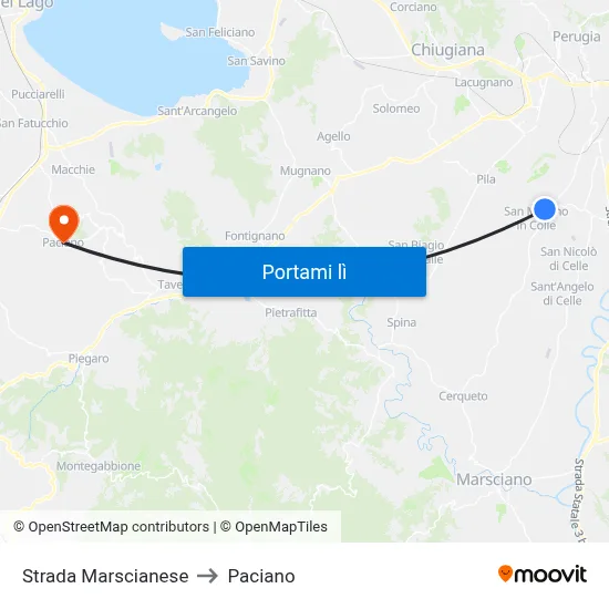 Strada Marscianese to Paciano map