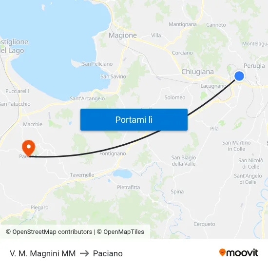V. M. Magnini M​M to Paciano map