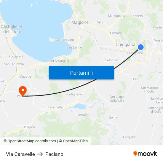Via Caravelle to Paciano map