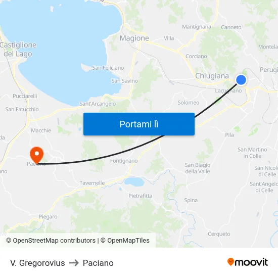 V. Gregorovius to Paciano map