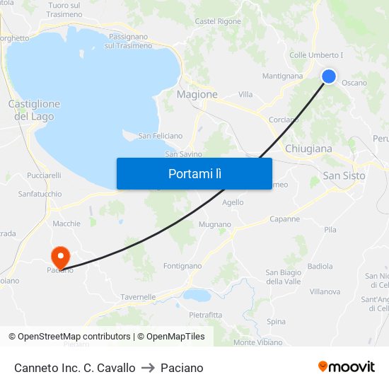 Canneto Inc. C. Cavallo to Paciano map