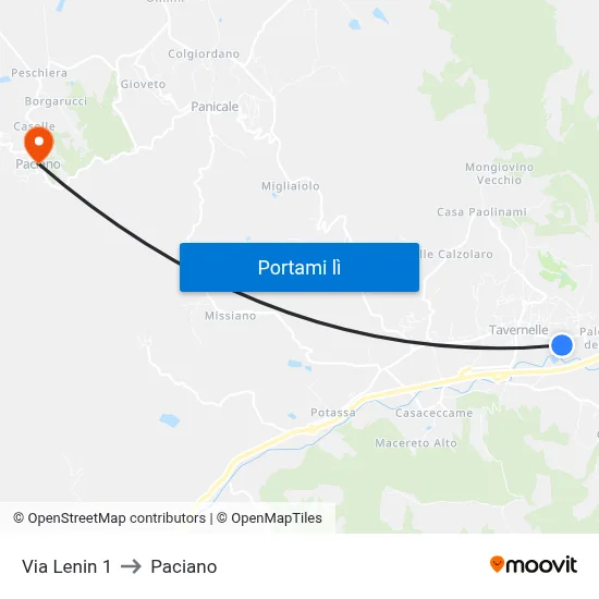 Via Lenin 1 to Paciano map