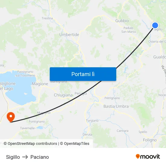 Sigillo to Paciano map