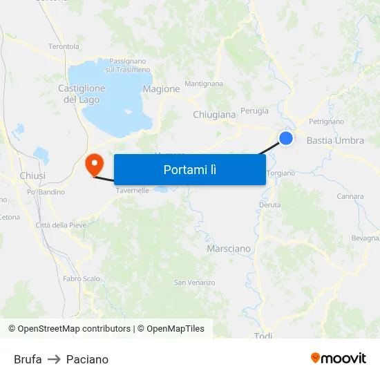 Brufa to Paciano map