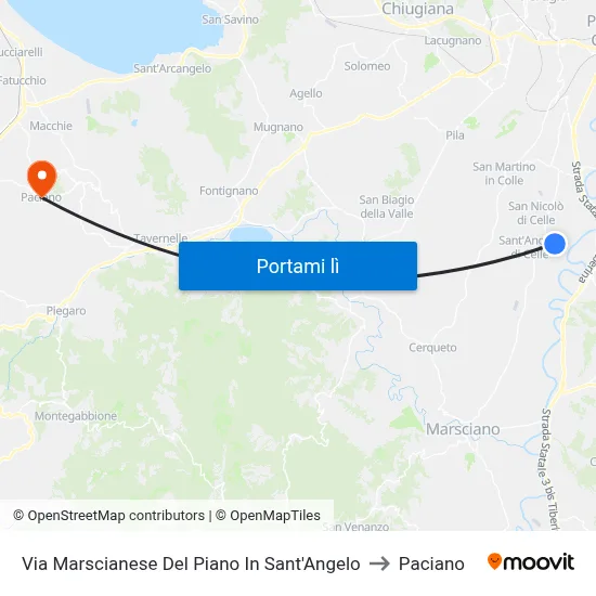 Via Marscianese Del Piano In Sant'Angelo to Paciano map