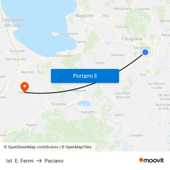 Ist. E. Fermi to Paciano map