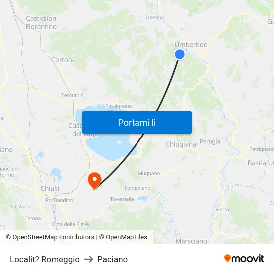 Localit? Romeggio to Paciano map