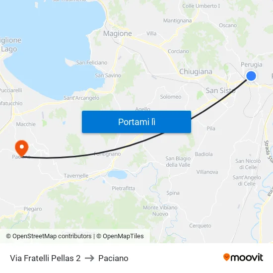 Via Fratelli Pellas 2 to Paciano map