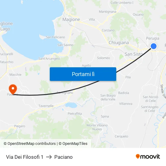 Via Dei Filosofi 1 to Paciano map