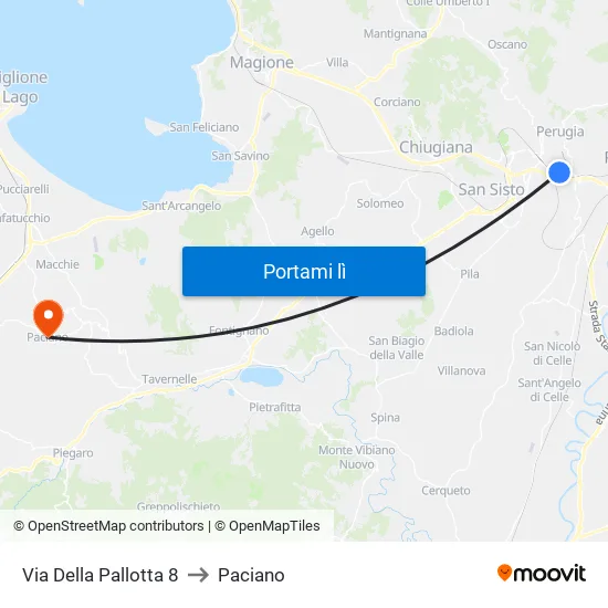 Via Della Pallotta 8 to Paciano map