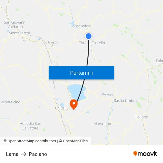 Lama to Paciano map