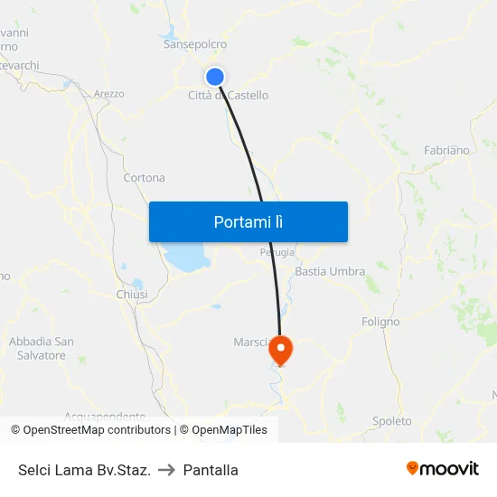 Selci Lama Bv.Staz. to Pantalla map