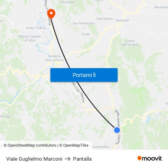 Viale Guglielmo Marconi to Pantalla map