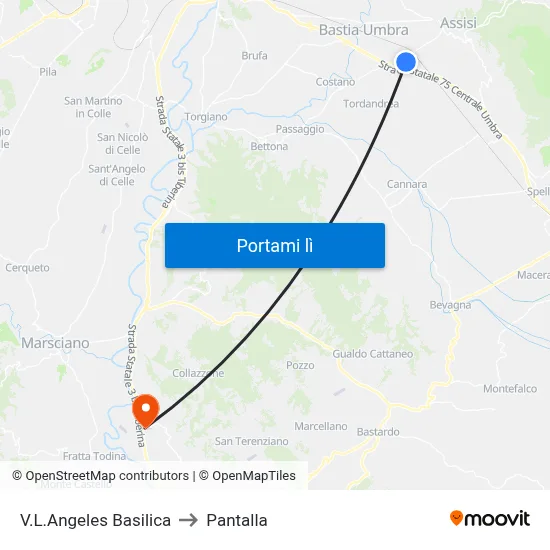 V.L.Angeles Basilica to Pantalla map
