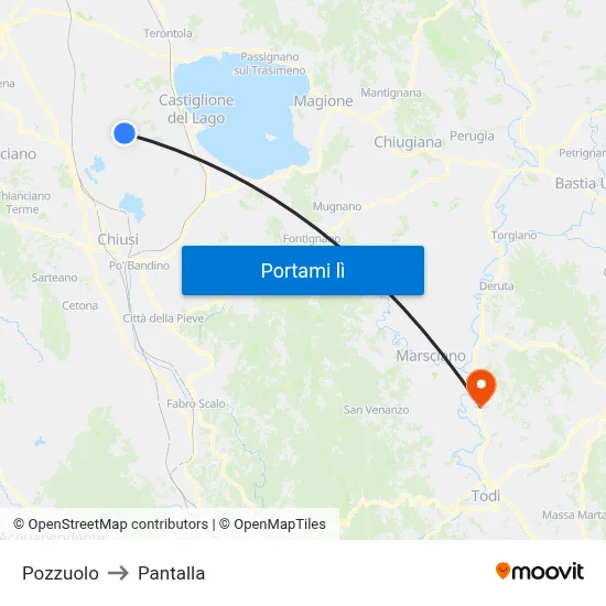 Pozzuolo to Pantalla map