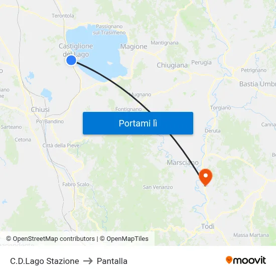 C.D.Lago Stazione to Pantalla map