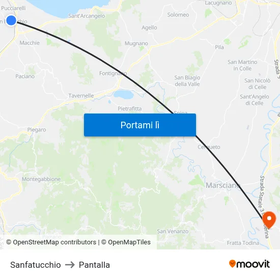 Sanfatucchio to Pantalla map