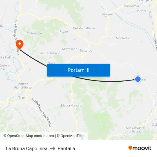 La Bruna Capolinea to Pantalla map