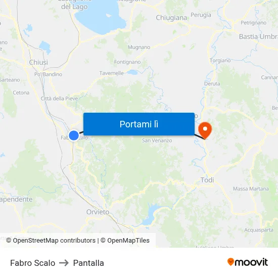 Fabro Scalo to Pantalla map
