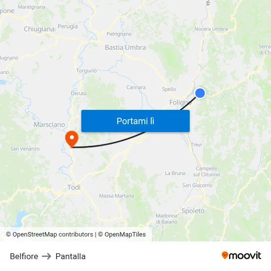 Belfiore to Pantalla map