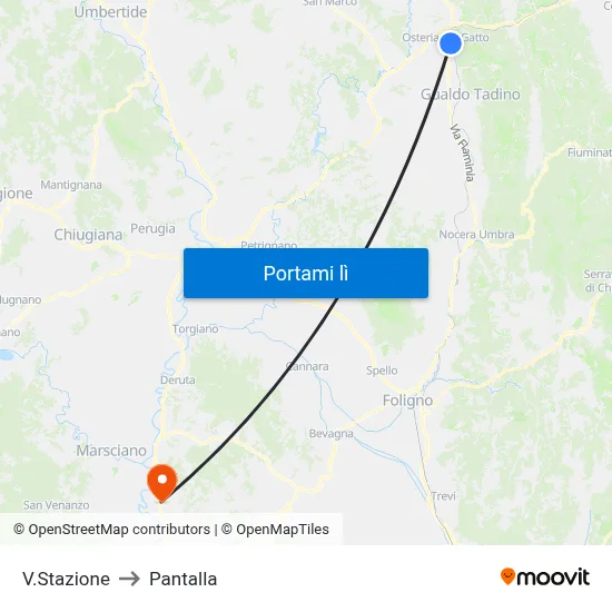 V.Stazione to Pantalla map
