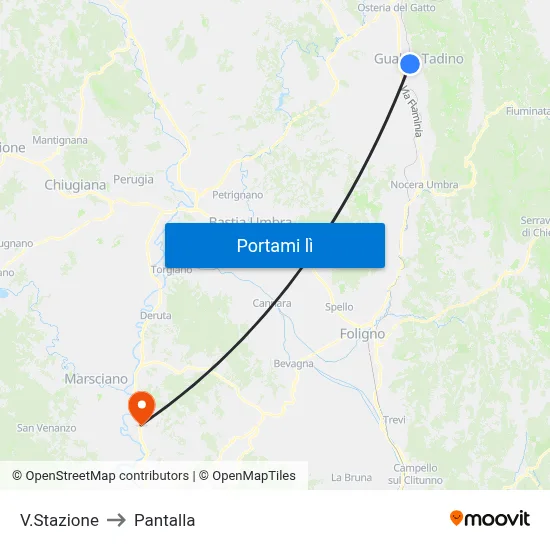 V.Stazione to Pantalla map
