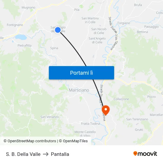S. B. Della Valle to Pantalla map