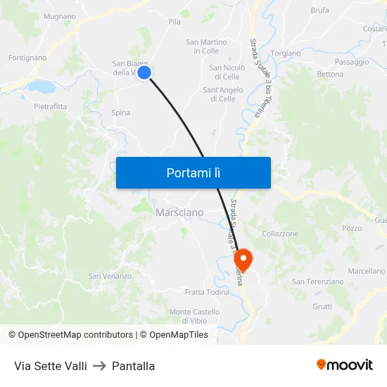 Via Sette Valli to Pantalla map