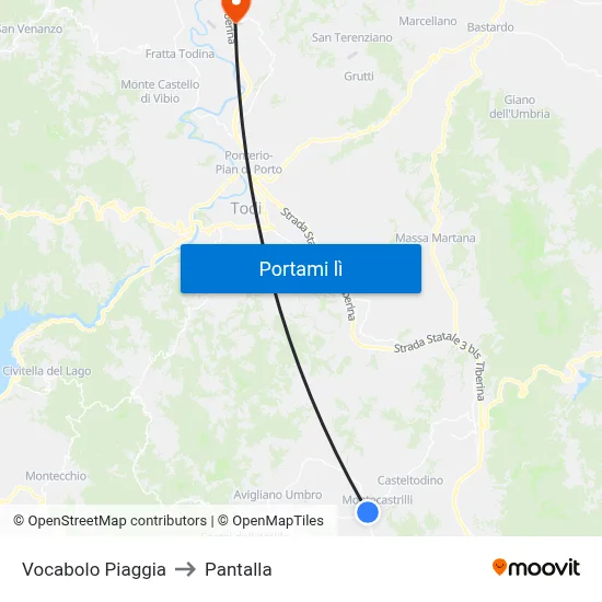 Vocabolo Piaggia to Pantalla map