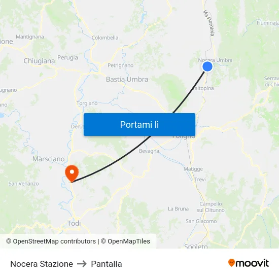 Nocera Stazione to Pantalla map