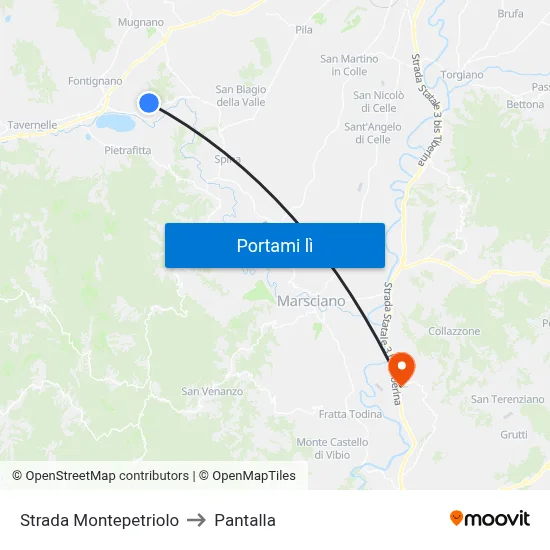 Strada Montepetriolo to Pantalla map