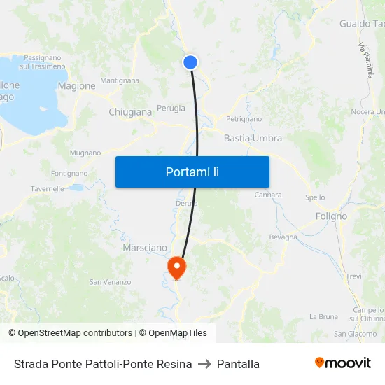 Strada Ponte Pattoli-Ponte Resina to Pantalla map