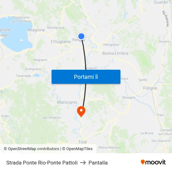 Strada Ponte Rio-Ponte Pattoli to Pantalla map