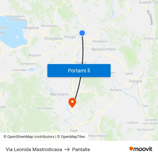 Via Leonida Mastrodicasa to Pantalla map
