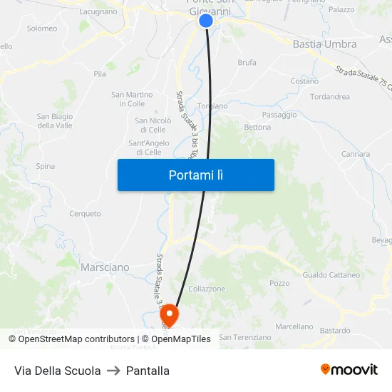 Via Della Scuola to Pantalla map