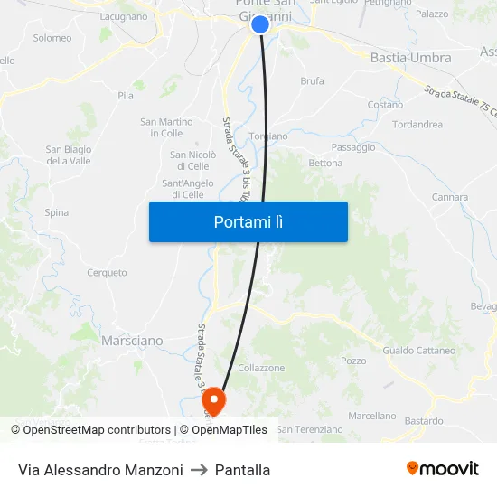 Via Alessandro Manzoni to Pantalla map