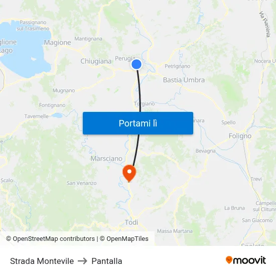 Strada Montevile to Pantalla map