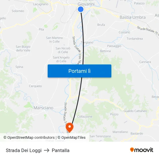 Strada Dei Loggi to Pantalla map