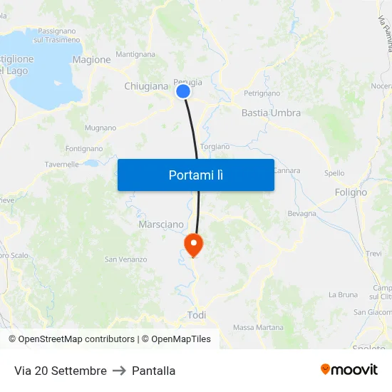 Via 20 Settembre to Pantalla map
