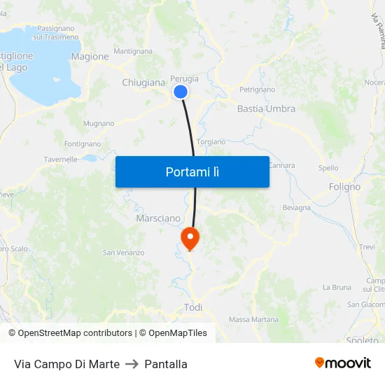 Via Campo Di Marte to Pantalla map